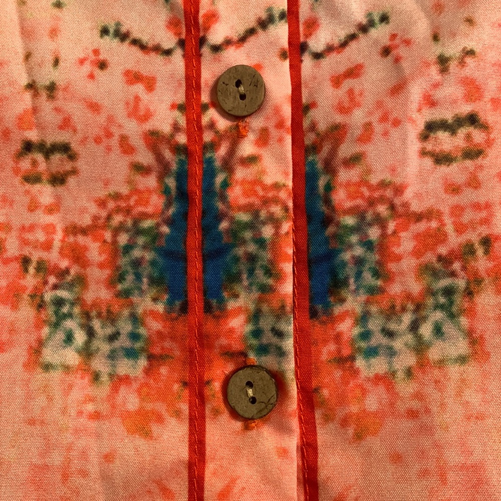 Vibrant Patterned Button Down Shirt - image 3